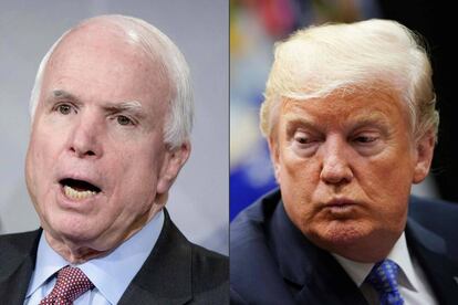 El senador John McCain y el presidente de EE UU, Donald Trump.