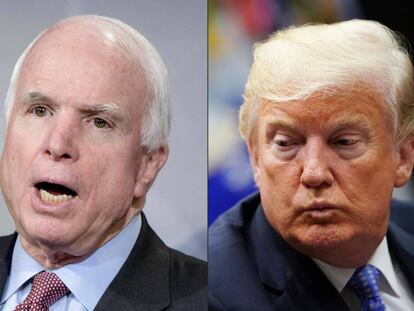 El senador John McCain y el presidente de EE UU, Donald Trump.