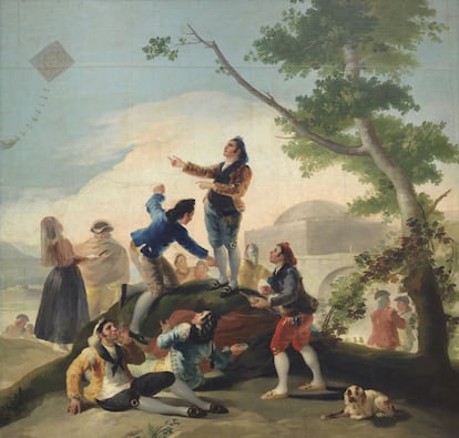 'La cometa' (1777-78). Los cartones para tapices permitieron a un Goya en la treintena introducirse en la corte y ser conocido en los círculos del poder palaciego.