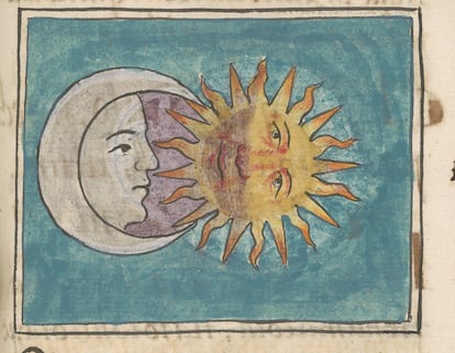 Lunar eclipse, from Book 7 of the Florentine Codex.