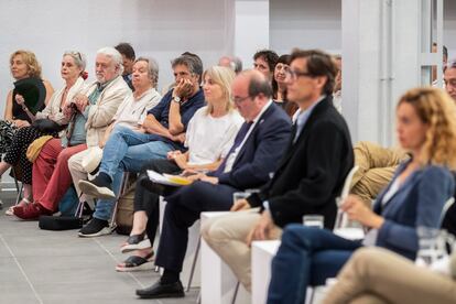 Batet, Illa e Iceta, en un acto con representantes de la cultura en Barcelona, el día 17.