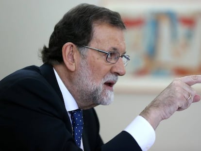 El president del Govern espanyol, Mariano Rajoy, durant l'entrevista.
