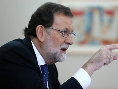 El president del Govern espanyol, Mariano Rajoy, durant l'entrevista.