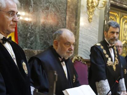 Pablo Llarena durante su toma de posesi&oacute;n en el Supremo, en marzo de 2016.