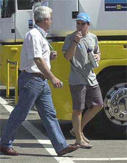 Fernando Alonso, ayer, en el circuito de Montmeló.