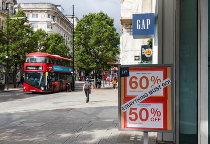 Tienda de la cadena textil estadounidense GAP en Oxford Street, en Londres, el 6 de agosto.