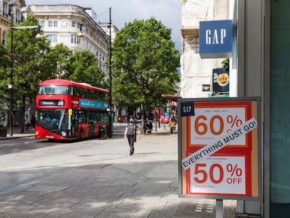 Tienda de la cadena textil estadounidense GAP en Oxford Street, en Londres, el 6 de agosto.