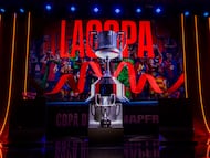 El trofeo de la Copa del Rey, en la Ciudad Deportiva de Las Rozas.