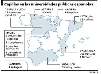 Madrid alberga más del doble de oratorios que en los campus del resto del país.