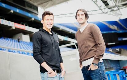 Moreno y Colotto, en el estadio de Cornell&agrave;. 