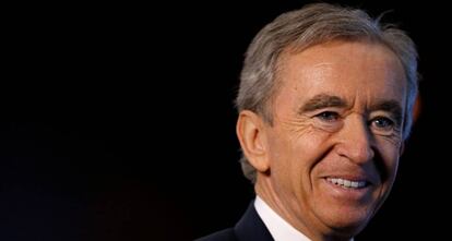 Bernard Arnault, ayer en París, tras anunciar su oferta a los minoritarios de Dior.