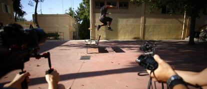 Momento de la grabación del videoclip en Caño Roto.