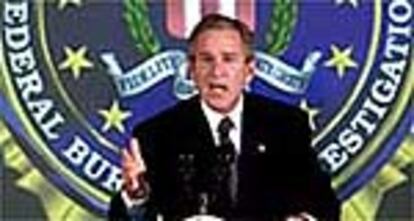Bush, durante su discurso a los funcionarios del FBI, el pasado 25 de septiembre