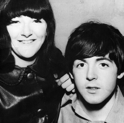 Freda Kelly, one-time secretary to The Beatles is pictured with Beatle Paul McCartney in this handout photo