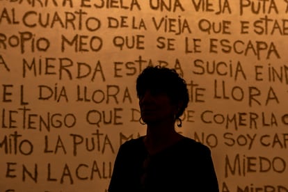 Ana Gallardo in front of her work 'Sketch for a failed project'.