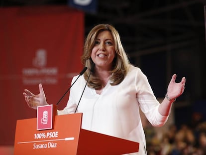 La presidenta andaluza, Susana D&iacute;az, durante la presentaci&oacute;n de su candidatura a las primarias del PSOE.