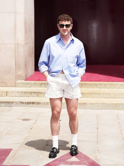 Paul Mescal is not the first to wear short-shorts, but he has powered the trend as the year’s most-wanted heartthrob. In this photo, he poses in Milan in June.