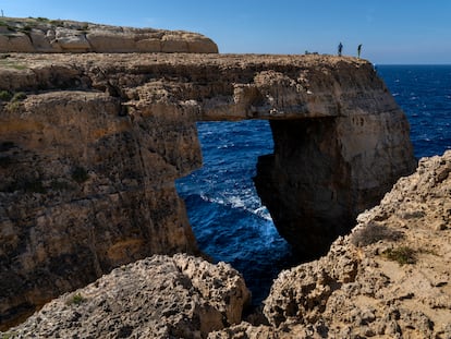 La ventana de Wied il-Mielaħ, en Gozo (Malta), es apta para la escalada.