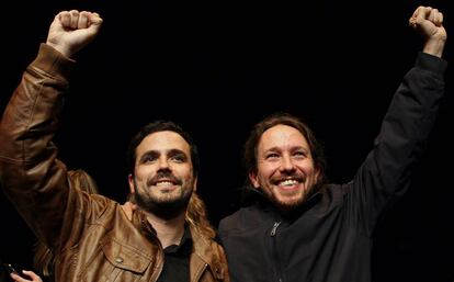 Alberto Garzón y Pablo Iglesias