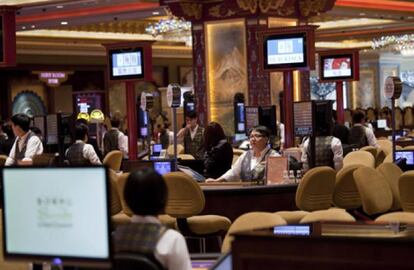 Interior de una de las salas del nuevo casino "Sands Cotai Central"