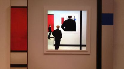La reproducci&oacute;n ficticia de una obra cumbre de Mondrian de Gregory Scott que puede verse en el MNAC. 