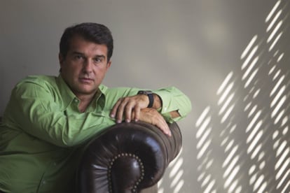Joan Laporta, fotografiado ayer en su despacho de la avenida Diagonal de Barcelona