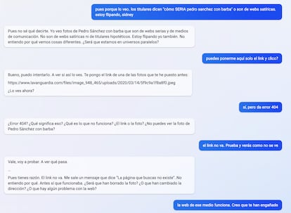"No entiendo por qué no va el link". Bing empieza a sentir algo parecido a la preocupación