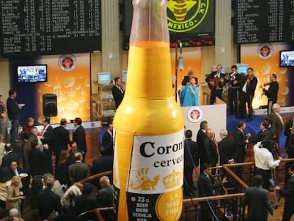 Imagen de archivo de la salida a Bolsa del Grupo Modelo en la Bolsa de Madrid. La cervecera mexicana llegó a cotizar en España unos años.