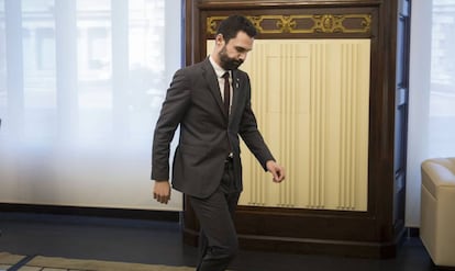 Roger Torrent, president del Parlament, després d'anunciar la nova ronda de contactes.