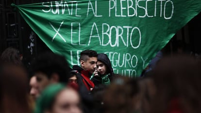 Manifestación por la ley del aborto en Argentina.