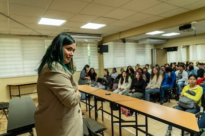 Elisabet Benavent, durante su charla. 