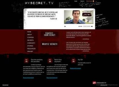 Imagen de mysecret.tv, una de las páginas web en la que los fieles pueden confesarse.