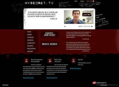 Imagen de mysecret.tv, una de las páginas web en la que los fieles pueden confesarse.