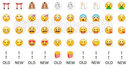 Aquí se pueden ver algunos de los emoji de WhatsApp que han cambiado su aspecto