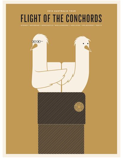 Un poster minimal y 'Flight of the conchords'. Los diseños de Jason Munn siempre son un acierto (30 euros).