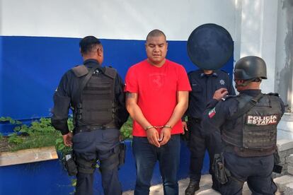 Samuel N, alias El Vago, un presunto secuestrador, al momento de su detención.