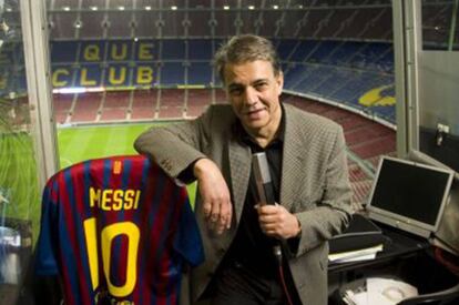 Joaquim Maria Puyal al camp del Barça.