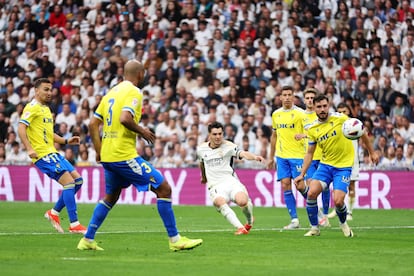 Brahim marca el primer tanto del partido.