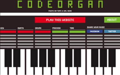 Codeorgan utiliza el contenido de cualquier página <i>web</i> para utilizarlo como improvisada partitura capaz de convertirla en una pieza sonora.