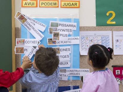 Alumnes d'infantil en una escola.