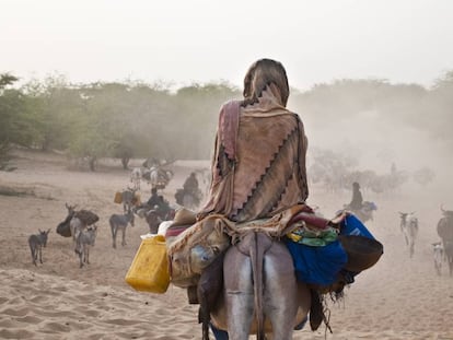 Un pastor nómada de etnia peul en Malí.