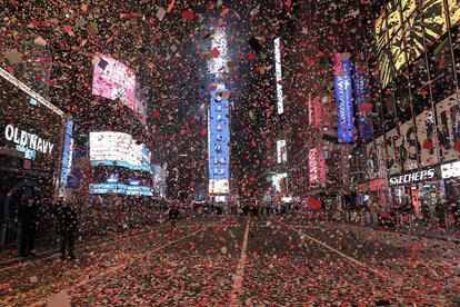 Vista general de Times Square (Nueva York) durante la celebración del Año Nuevo.