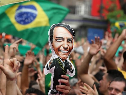 Simpatizantes de Bolsonaro en Sao Paulo.