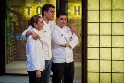 En la imagen de los tres finalistas de la primera edici&oacute;n de Top Chef&#039;