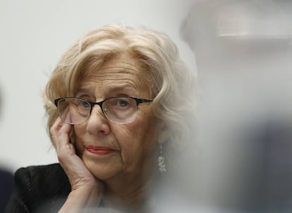 Manuela Carmena en el pleno del Ayuntamiento de Madrid.