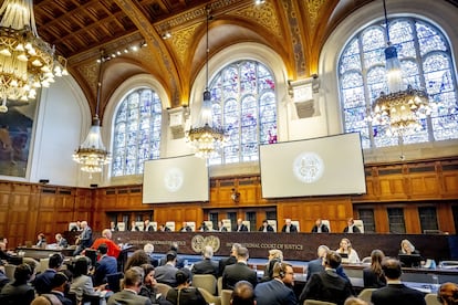 Audiencia en la Corte Penal Internacional sobre las obligaciones humanitarias de Israel con los palestinos, el pasado 28 de abril.
