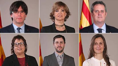 Puigdemont y los cinco exconsejeros refugiados en Bruselas.