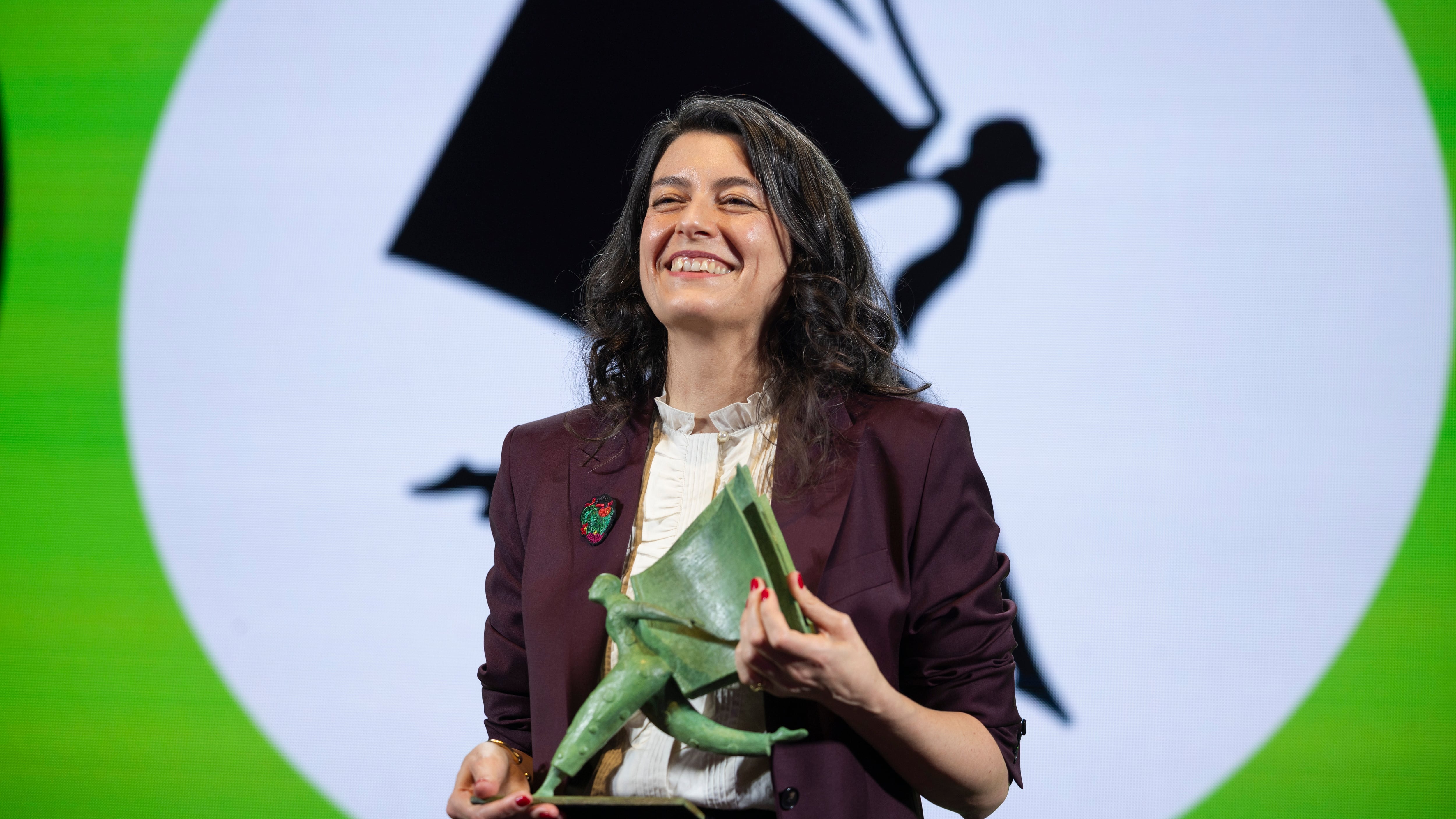Samanta Schweblin gana el primer Premio Aena de Narrativa Hispanoamericana en el Museo Marítimo de Barcelona, el 8 de abril de 2026.Foto: Gianluca Battista