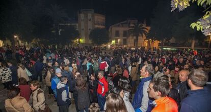 Manifestación en Villacarrillo (Jaén), en diciembre de 2013, tras la desaparición del inmigrante maliense Tidiany Coulibaly.