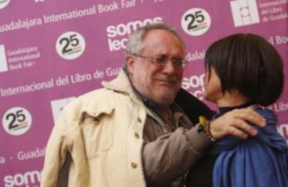 The poet Javier Sicilia, cries over the murder of activist Nepomuceno Moreno Núñez.